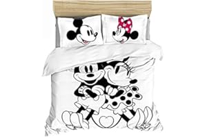 GDGM Mkey Mnie Bettwäsche Set,Mädchenbettwäsche-Bettbezug Und Kissenbezug,Mikrofaser,3D Kinderbettwäsche,Kinder Bettwaesche (A,220x240cm)