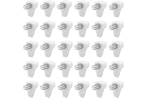 Derbway 40 Pièces Goujons de Support d'étagère, Diamètre du Trou de 5mm 60kg de Charge pour étagère en Verre ou en Bois d'Armoire de Rangement (Blanc)
