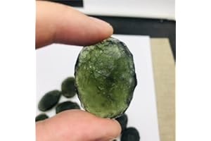 HCHL Pierre de Moldavite, Véritable Moldavite Brute 1 PC Moldavite Verte Naturelle Bijoux en Cristal de Moldavite, Bijoux pour Femmes (Taille : 20-22g)