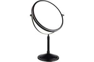 Nicesail Specchio Trucco da Tavolo - Specchio Ingranditore 10x - Specchio Cosmetico Ingranditore Nero Bronzo - Specchio Bifacciale - Perfetto per Bagno,Hotel,Spa - Diametro 20 cm