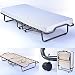Produktbild PROHEIM Gästebett Premium 90 x 200 cm klappbar Stabiler Metall-Rahmen + Matratze + Holz-Lattenrost Metall-Bett mit Rollen Klapp-Bett bis 100 kg belastbar