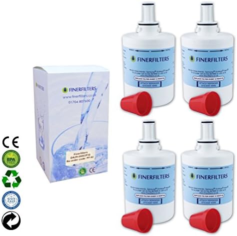 4 x Finerfilters Compatible Samsung Aqua Pure Plus Fridge Water Filter DA29-00003 Fits B F Or G Version