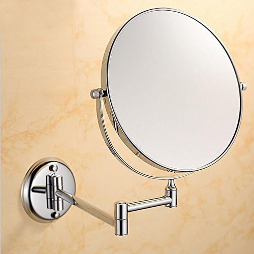HJHET The bathroom vanity mirror telescopic mirror wall collapses duplex enlarge rotate beauty mirror