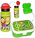 Produktbild 2 tlg. Set _ Lunchbox / Brotdose & Trinkflasche - " Fußball & Fußballspieler " - mit extra Einsatz / herausnehmbaren Fach - Brotbüchse Küche Essen - für Mädchen & Jungen - Fußballer - EM / WM - Fussball - Ball / Tor - Verein Sport - Fritz Flanke - Kinder Vesperdose - Brotzeitdose / Fach / Trennwand - Fächern - Alutrinkflasche Fahrradflasche