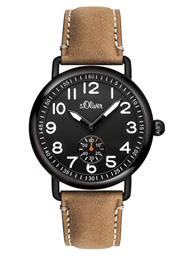 s.Oliver Herren-Armbanduhr XL Analog Quarz Leder SO-2925-LQ s.Oliver Herren-Armbanduhr XL Analog Quarz Leder SO-2925-LQ