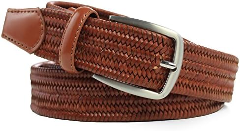 Safekeepers Leather Woven Belt – Braided Belt - Stretch Flexible Inside – Stretchbelt - Flexible Belt – Woven Belt