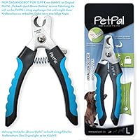 Krallenschere von PetPäl - Profi Krallenzange für Hund & Katze in Tiersalon Qualität | Krallenschneider +2 Gratis Abstracts | Krallenpflege für Mittel & Große Hunde, Katzen | Pfoten-Schere mit Sicherheitsverschluss | Nagelzange mit Sicherheits-Abstandhalter | Nagelpflege für alle Rassen | Nagelknipser