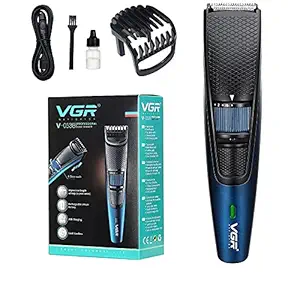 VGR USB Rechargeable 20 Built in Length Adjustable Beard Trimmer for Men with Long-lasting Battery 500mAh Li-ion Battery, 90 minutes , Blue & Black