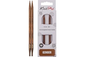 KnitPro Agujas de Tejer, Madera, Colores Variados, 5 mm