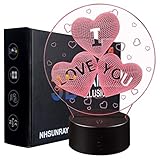 valentinstag geschenk ✧Eit verbreitet: Dieses Nachtlicht kann im Schlafzimmer, Kinderzimmer, Wohnzimmer, Bar, Hotels, Geschäft, Café, Restaurant etc. als dekoratives Licht genutzt werden. Kann auch als Festival, Valentinstag,Geburtstag,Weihnachtsgeschenke
