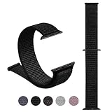 DOXHAUS 42mm Ersatz iWatch Armband Nylon Sport Schlaufe für Apple Watch Serie 3/2/1, Sport, Edition, Nike + Hermes Edition, Dunkles Schwarz