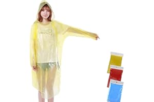 YSBCNK 6 Pcs Disposable Rain Ponchos, Clear Disposable Poncho Emergency Raincoats, Poncho Waterproof Adult, Lightweight yet Strong, Reusable or Disposable for Concerts, Amusement Parks, Camping
