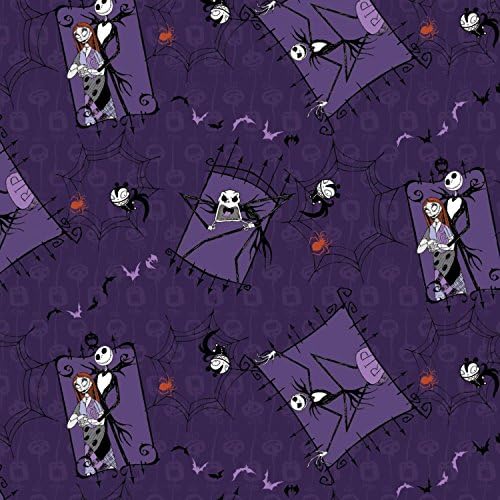 Fat Quarter Nightmare Before Christmas Jack Sally 100% Cotton Quilting Fabric