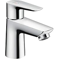 hansgrohe Wasserhahn Talis E CoolStart (Armatur mit Auslauf Höhe 80mm und Zugstangen-Ablaufgarnitur) Chrom