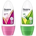 Rexona Aloe Vera Underarm Roll On Deodorant for Women, 50ml and Powder Dry Underarm Roll On Deodorant for Women, 50ml