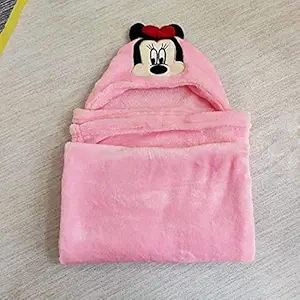 SHIVAYE Home Decor New Born Baby Blanket Pack of Super Soft Bathrobe Baby Wrapper Cum Baby Bath Towel for Baby Boys, Baby Girls, Babies (80cm x 80cm, 0-6 Months) (Pink)