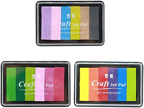 Lomofila Ink Pads 15 Color, Finger Print Pad, Non-Toxic for Rubber Art Craft Stamp Wedding Decoration
