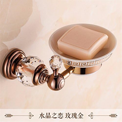 STAZSX European soap dish bathroom accessories soap rack soap box, crystal love rose gold
