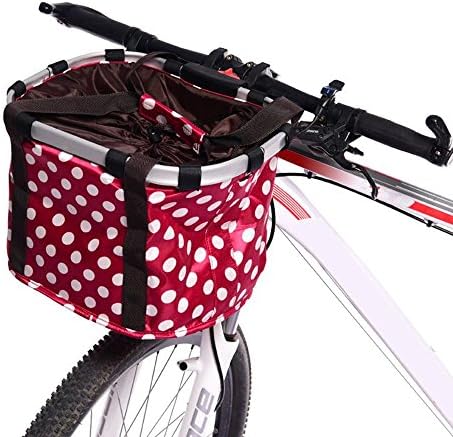 Bicycle Basket Mountain Folding Hanging Basket Aluminum Alloy Folded Waterproof Bike Basket , red