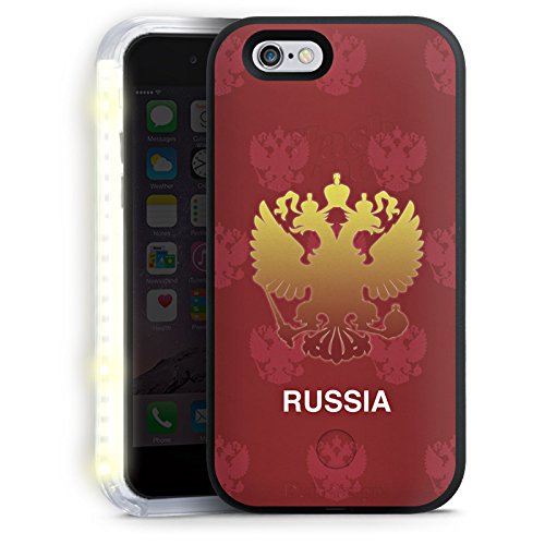 Apple iPhone 6s FlashMe Case LED Hülle Light Up Handyhülle Selfie Licht Hülle Russland EM Trikot Fußball Europameisterschaft