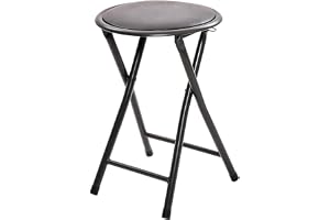 Svart hopfällbar pall