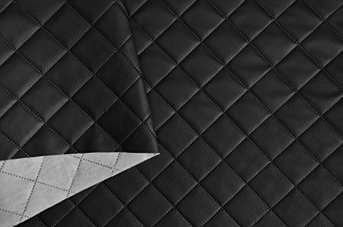 Kunstleder PVC gesteppt kaschiert 5x5cm Farbe: Schwarz T191 10 - 2