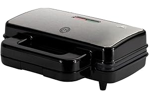 MasterChef Appareil Croque Monsieur, Machine à Sandwich et Presse à Panini Électrique avec Contrôle de la Température, Revêtement Antiadhésif, Base Antidérapante, Puissance - 1000W