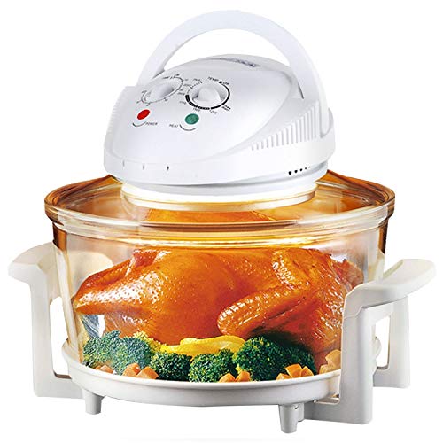 Novohogar Horno de Convección Compacto. Horno Multifunción Portátil de 10 litros y Bajo Consumo. Temporizador (0-60 min.) y Termostato (20-250°C). Más Rápido, Limpio y Seguro Que un Horno Tradicional