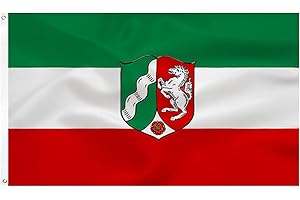 TCTOHZNG North Rhine Westphalia flag Nordrhein-Westfalen NRW Flagge Fahne 90 x 150 cm- Deutsche Flagge Polyester leuchtenden Farben mit Messing-Ösen