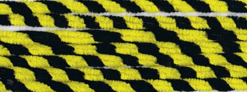 BUDILA® 10x Chenilledraht 10mm "Spirale" gelb-schwarz 50cm lang