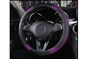 ISTN Unisexe de Sport Style Contraste Couleur antidérapant Sweat Respirant PU 38 cm en Similicuir caches de Volant de Voiture Violet