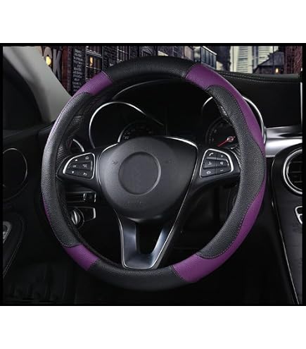 JNNJ Housse De Volant Voiture Universelle Anti-Dérapant Avec Strass Cristal - Cuir Bleu Diamant Glitter 37-38cm Pour Femmes
