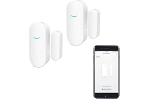 RISOON WiFi-Türfenstersensor: Smart Window Detector, Tuya Alarm mit kostenloser Benachrichtigung, Home Security System, kompatibel Alexa Google Home (2 Pack)