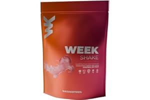 Weekontrol Batido Sustitutivo de Comida Week Shake con Alto Porcentaje de Proteína Vegetal para Mantener Peso. Batido Saciante en Variedad de Sabores (600gr (1 unidad), Fresa)