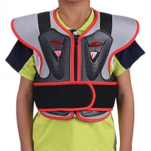 ZZ Lighting Kids Chest Spine Protector Body Armor Vest Protective Gear for Motocross Dirt Bike Skiing Snowboarding, Red S