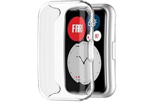 BYISYUE Etui do Huawei Watch Fit/Fit New/Fit Special Edition folia ochronna, silikon TPU ochrona wyświetlacza case cover, ochrona przed zarysowaniami i kurzem obudowa do Huawei Watch Fit (przezroczyste)