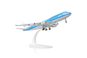 QIYUMOKE Boeing 747 1/300 - Modellino di aereo in metallo pressofuso con supporto, display in lega, per appassionati di aviazione, regalo