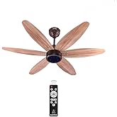 ACTIVA JETTA 1200MM BLDC Ceiling Fan | 28W | 6 Wooden-Finish Blades | 7 LED Lights | Remote | Noiseless | BEE 5-Star Rated | Energy Efficient | 5 Year