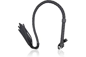 AMIJOUX 33.5" frustino per Cavalli Frustino per Equitazione Frustino per Sport all'Aria Aperta Frusta in Ecopelle Nera Inglese Durevole per Cavalli Strumento di Allenamento per L'Equitazione