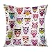 Produktbild WBinHua Zierkissenbezüge, Throw Pillow Covers, Blue Adorable Colourfull Owl Pattern in Green Animal Bird Cartoon Collection Print Pillowcases 18"x18"(45cmX45cm) Case Cushion Cover for Bed Couch