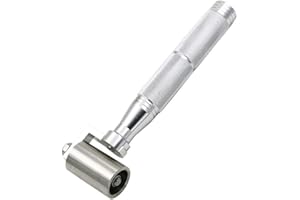 HEBEOT Rullo a pressione piatto in acciaio inossidabile per cuciture in PVC ordinario spesso, tessuto non tessuto, tessuto (34 mm)