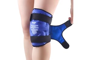 NEWGO Bolsa de Hielo Reutilizable para Rodillas, Vendaje de Enfriamiento de Rodilla de Terapia Caliente y Fría, Gel de Hielo para Alivio del Dolor de Rodilla, Lesiones de Rodilla, Cirugía de Rodilla