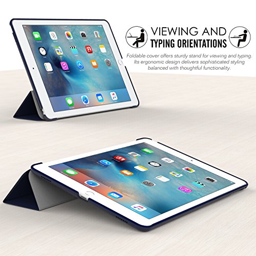 MoKo Hülle für iPad Pro 9.7 – Ultra Lightweight Slim PU Leder Tasche Schutzhülle Schale Smart Shell Case mit Auto Schlaf / Wach Funktion und Standfunktion für Apple iPad Pro 9.7 Zoll Tablet, Marineblau - 5