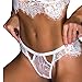 Produktbild VENMO Frauen Sexy Lace Unterwäsche Briefs Höschen G-String Dessous Thongs Dessous unterhosen Slips Unterwäsche Dessous Knickers Thongs G-String Mädchen Unterwäsche Babydoll Body Dessous (White, XXL)