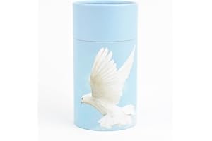 URNSWITHLOVE Scattering Ashes Urn, Eco-friendly Biodegradable Cremation Urn Scatter Tube (Flying Dove Extra Small)