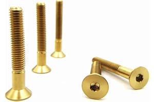 RISON-Titanium Lot de 5 Boulons en Titane M6x1.0x35mm, Vis à Tête Fraisée avec Six Pans Creux, Vis à Tête Plate Allen, Vis en Titane Hexagonale pour Moto Vélo VTT