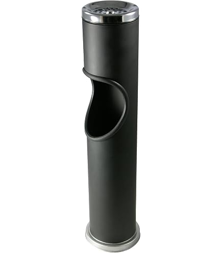 Cendrier Extérieur XL Mojawo Avec Poubelle Intégrée - Design Chromé Élégant Pour Balcon, Terrasse Ou Jardin