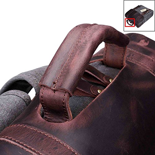 Fafada Vintage Rucksäcke Herren Damen Vintage Canvas Rucksack Retro Schulrucksack mit Der Großen Kapazität - 4