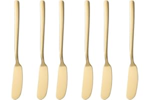OSALADI 6 Piezas Tarro Espátula Rizador De Mantequilla Espátula De Postre Esparcidores De Queso Dorados Aplicador De Mantequilla Cortador De Queso Hoja De Queso Acero Maquinilla De Afeitar