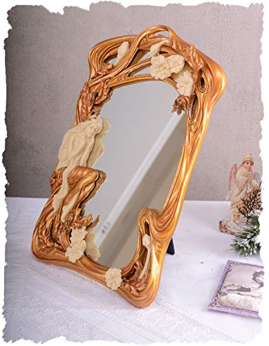 ROMANTISCHER SPIEGEL MIT JUGENDSTIL NYMPHE DEKORATIV - 4